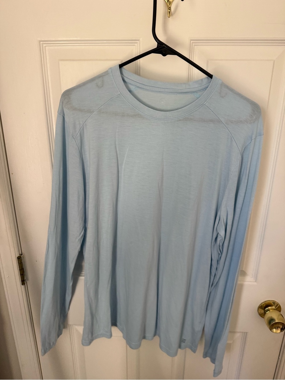 Free Fly Apparel men’s bamboo Light Blue Long Sleeve Performance Tee